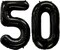 50 Number Balloons Black Big Giant Jumbo Mylar Foil 50 Balloon Numbers for 50th Birthday Party Anniversary Decorations 40-inches